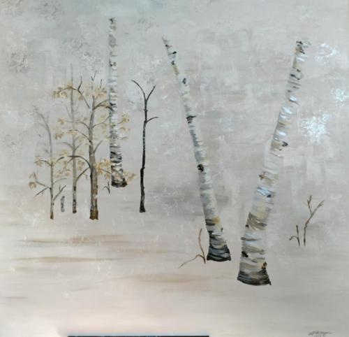 Birches - Acrylic on Wood -SOLD
