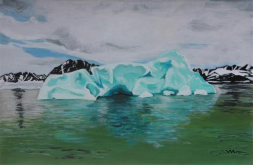 Arctic Ice 12 x 18  acrylic on paper. Available