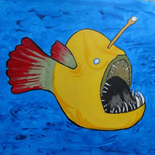 crazy angler fish 2 12″x12″: series  available