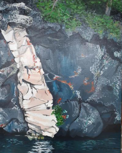 Muskoka Rock Wall 16 x 20; SOLD