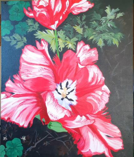 Parot Tulip - 20x24 acrylic on canvas. Available