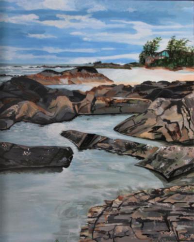 Wickanish Inn Tofino Acrylic on Wood 24 x 30 : Available