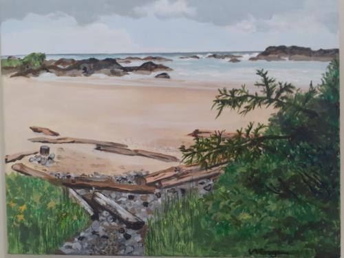 Tofino Beach 1 Acrylic on Canvas 11×14 - Available