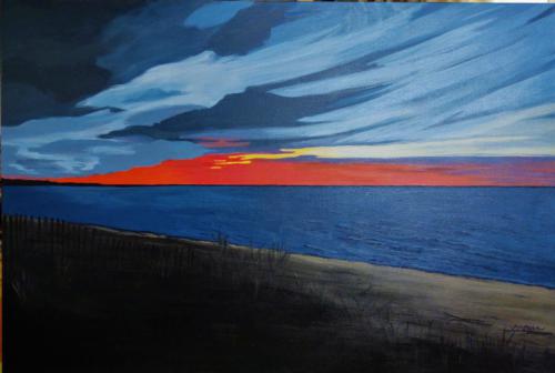 Beach Night 24 x 36 acrylic on canvas. SOLD