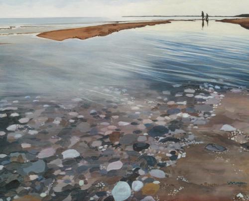 Chill Beach Day - 22x28 in -Acrylic on Canvas 